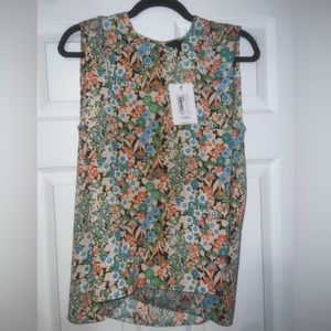 NWT Ted Baker sleeveless floral blouse in a TB size 1=US size 4.